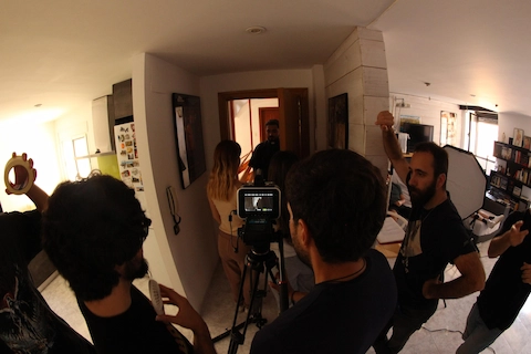 Imágen del equipo durante el rodaje